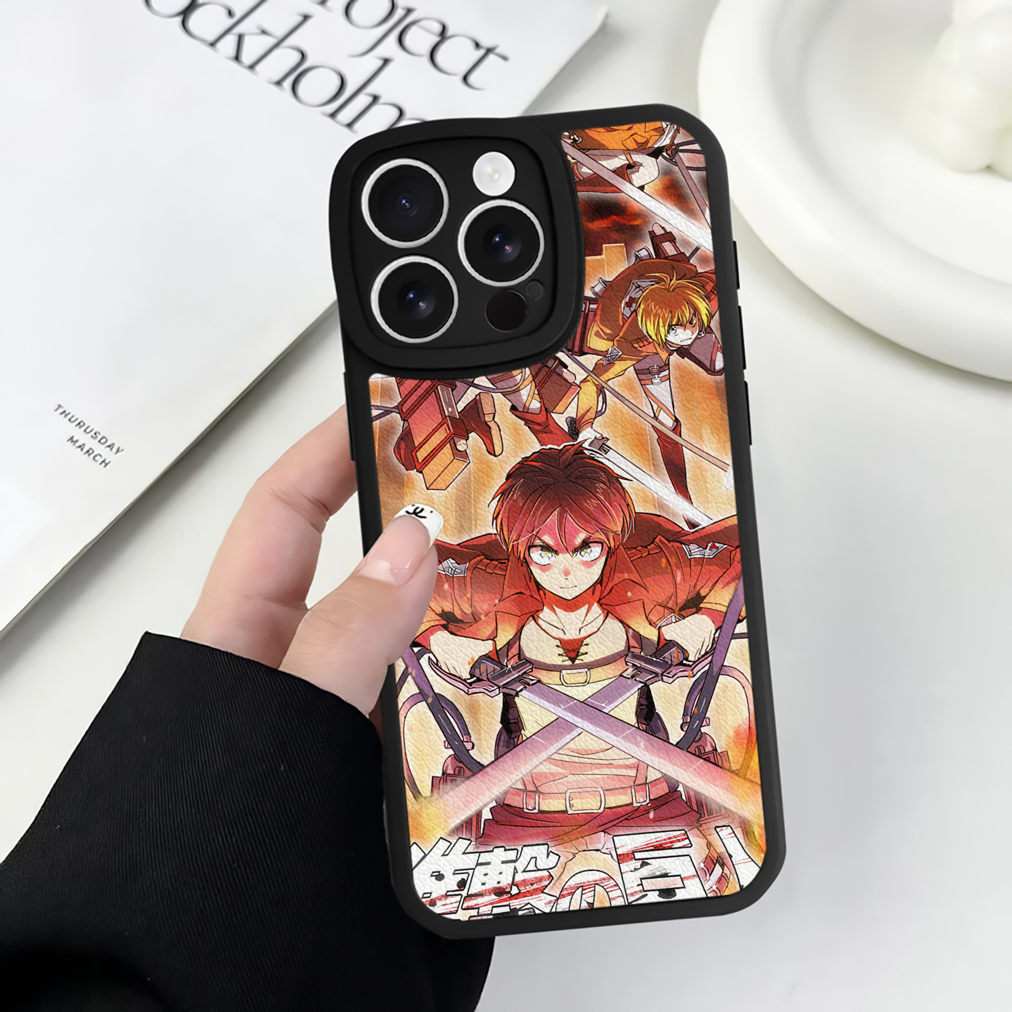（画像用） 進撃の巨人 Attack on Titan 【iPhone 16シリーズ対応】シリコンスマホケース（レザー調） 材質：シリコン
